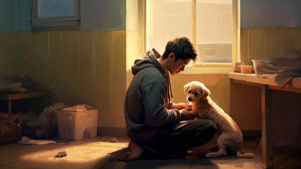 ikignite_a_n_intimate_moment_in_a_quiet_room_of_a_rescue_center_45a8c06e-aaeb-4704-bdc0-15bf0495e457
