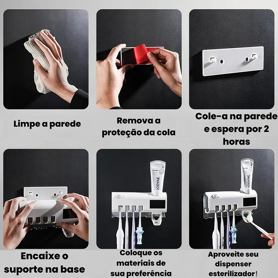 Soporte Cepillos Dispensador Crema Denta
