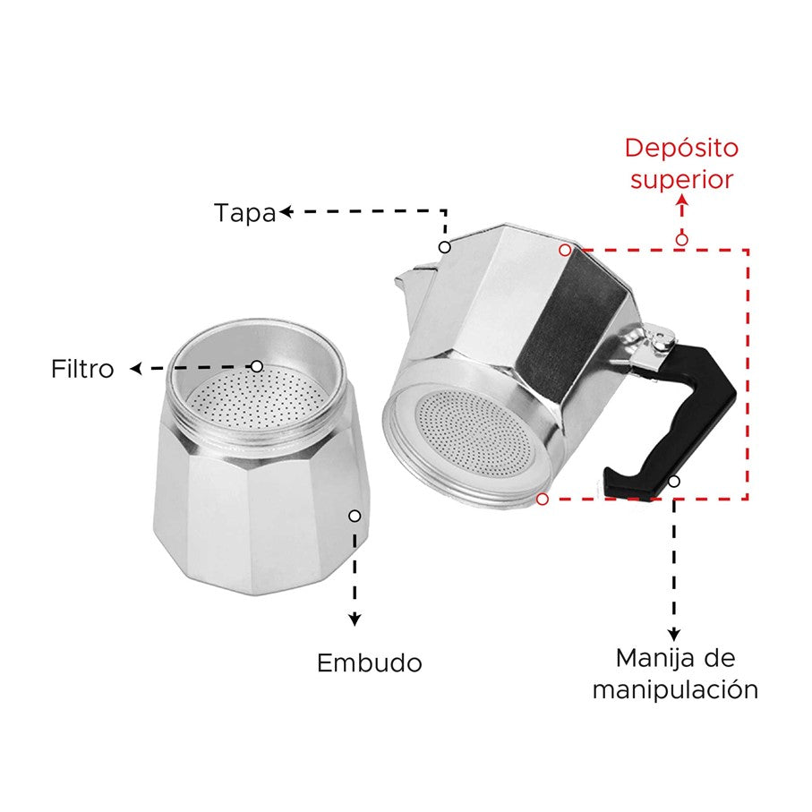 Cafetera moka 3 tazas - 150 ml