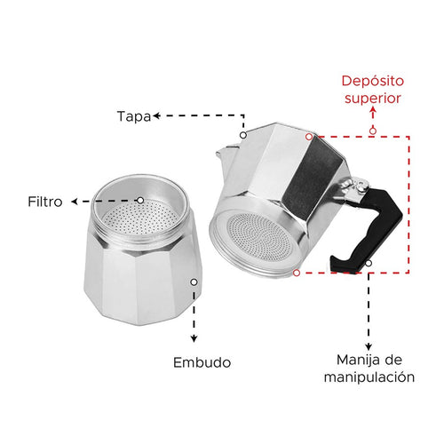 Cafetera moka 3 tazas - 150 ml