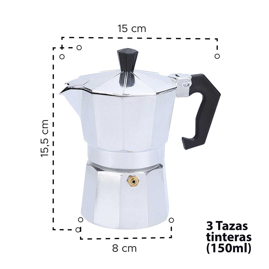 Cafetera moka 3 tazas - 150 ml