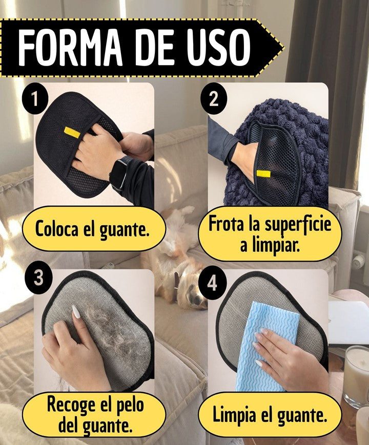 Guante Removedor Quita Pelos Mascota